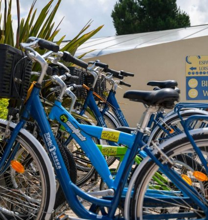 Bicycle rentalTravel light, rent a bike on site !     The 3 stars Campsite of the Bay provide rental bikes for adults and children, and electric bikes (VAE) for beautiful bike ride between earth and sea just near the campsite.     Excellent bike paths tra