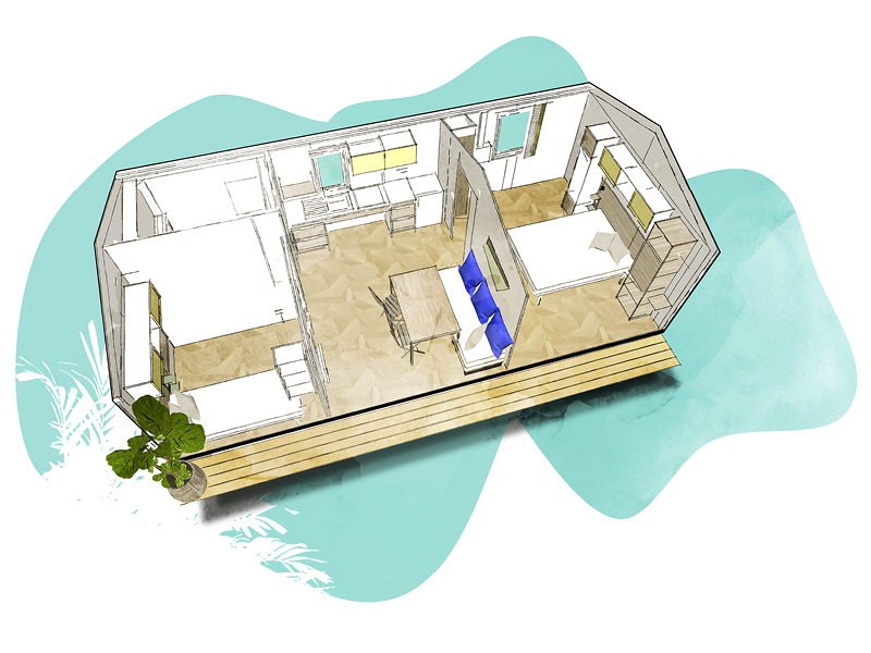 Mobil-home 2 ch. – PMR – 4 Soleils !!Nouveauté 2026!!